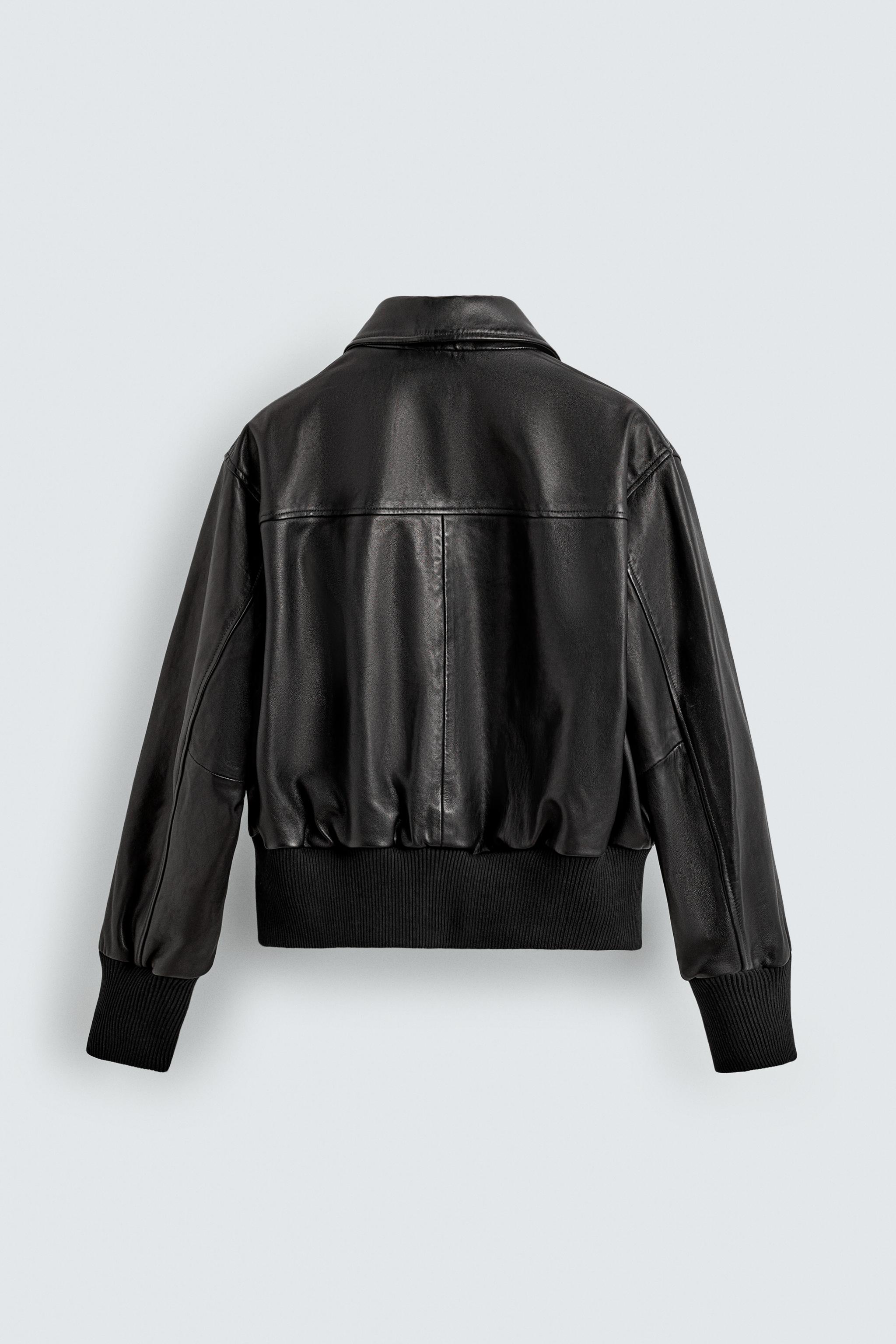 CROPPED FIT LEATHER JACKET